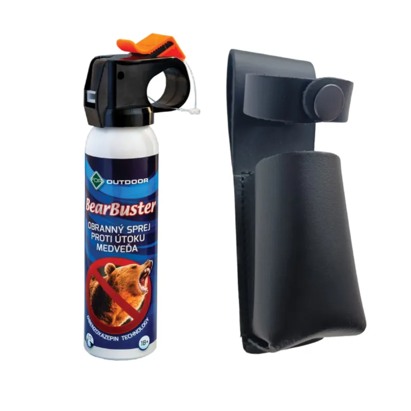 Set spray urs For Outdoor Bearbuster 150 ml cu husa piele Mai ieftin