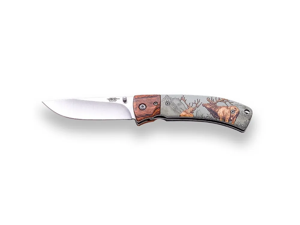 Retur ușor Briceag Joker motiv cerbi, lama 8.3 cm