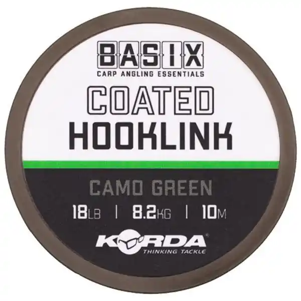 Ofertă de sezon FIR TEXTIL CU CAMASA KORDA BASIX COATED HOOKLINK, 25LB/10M