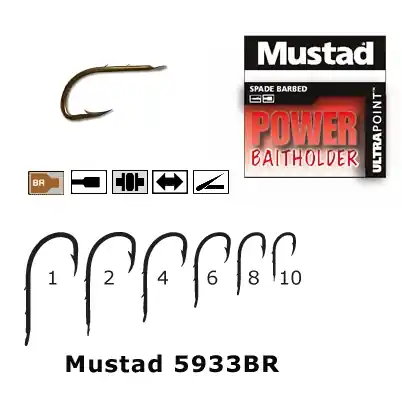 CARLIGE MUSTAD BRONZ, FORJATE, REVERS, 2 SPINI, NR 8, 10 BUC / PLIC Chilipir
