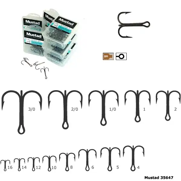 Chilipir ANCORA TRIPLA MUSTAD BRONZ 35647, NR 10, 25 BUC / PLIC