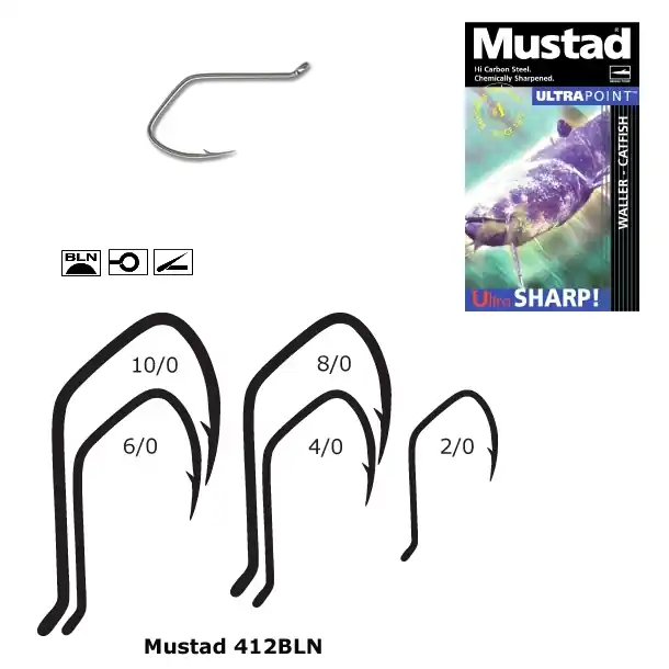 Nu rata CARLIGE MUSTAD 412BLN, NR 8/0, 3 BUC / PLIC
