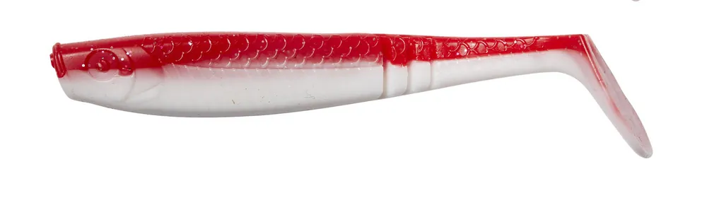 SHAD RON THOMPSON PADDLE TAIL 10 CM/7G RED WHITE, 4 BUC / PLIC Promoție