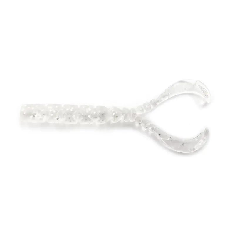 GRUB MUSTAD AJI MICRO CHIKI 4,3 CM CLEAR SILVER GLITTER, 12 BUC / PLIC Livrare expres