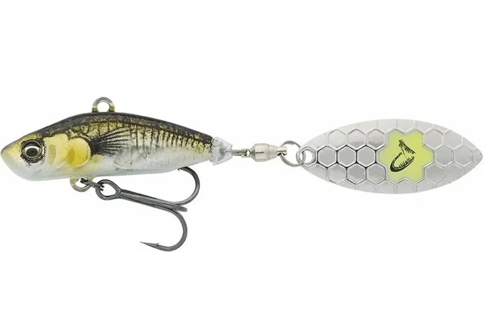 SPINNERTAIL SAVAGE GEAR 3D STICKLEBAIT TAILSPIN 7,3CM/13G SINKING GREEN SILVER AYU Reducere