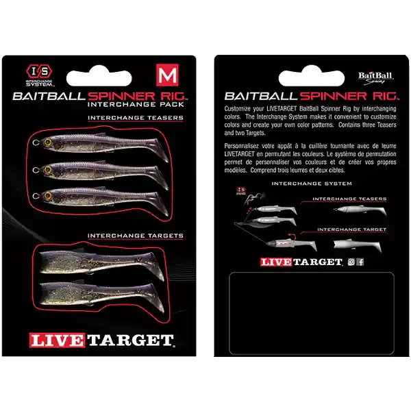SET DE REZERVA LIVE TARGET PENTRU MINNOW RIG SPINNERBAIT MEDIUM PURPLE PEARL/SILVER Ofertă limitată