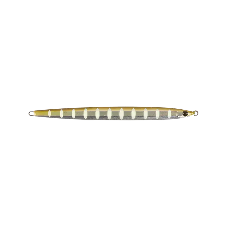Vezi acum Pilker Mustad Mezashi slim sand eel glow 80 g, 16 cm