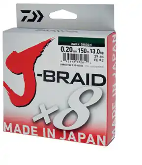 Retur gratuit FIX TEXTIL DAIWA J-BRAID X8 VERDE 018MM/12KG/300M
