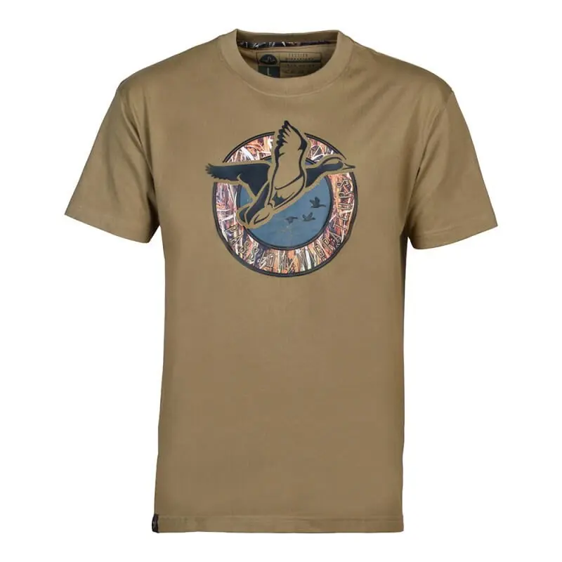 Tricou barbati Percussion Hutte 100% bumbac, bej Expediere rapidă
